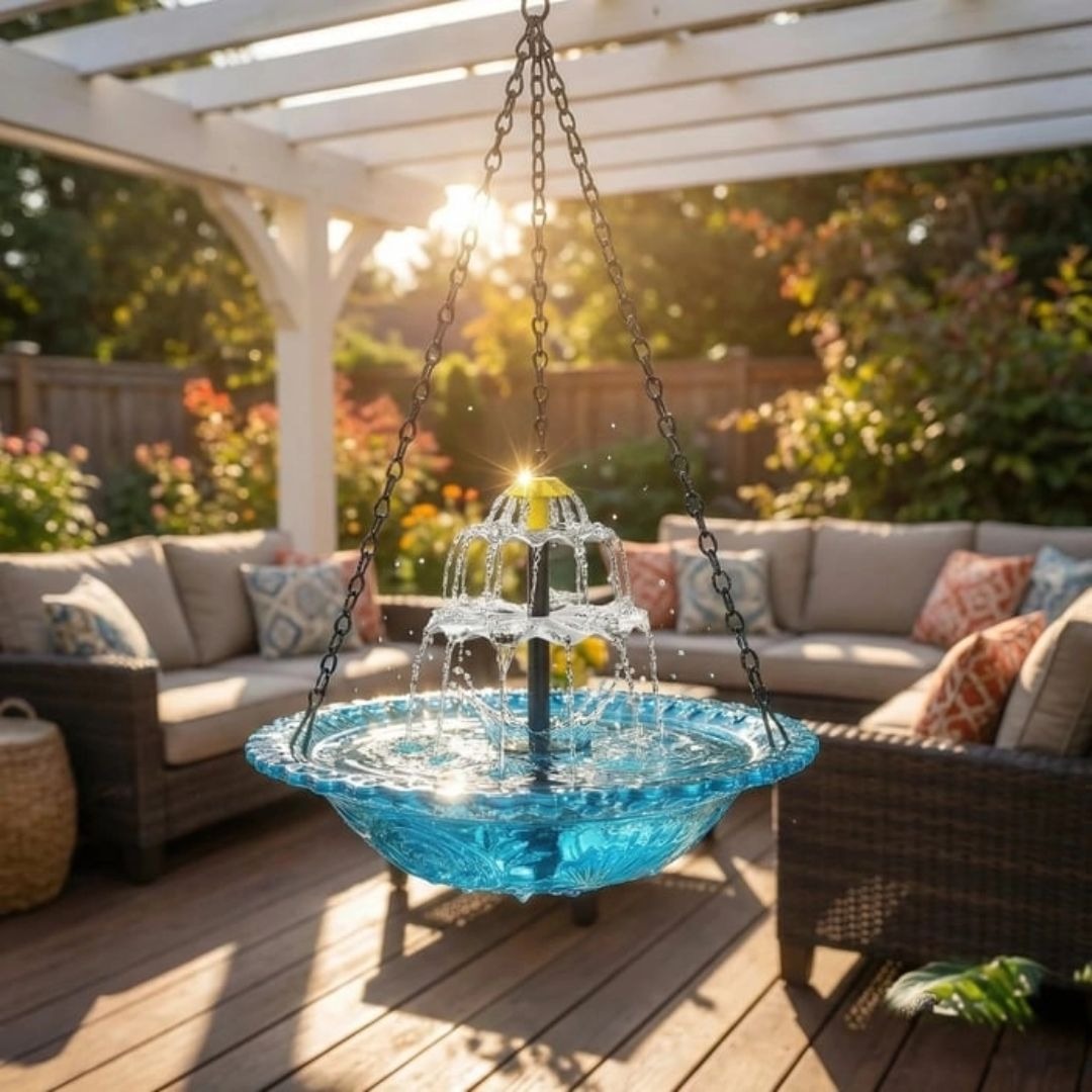 ✨Special Offer Today Only! 🐦 Solar Cascade Hanging Bird Bath Fountain - Image 1