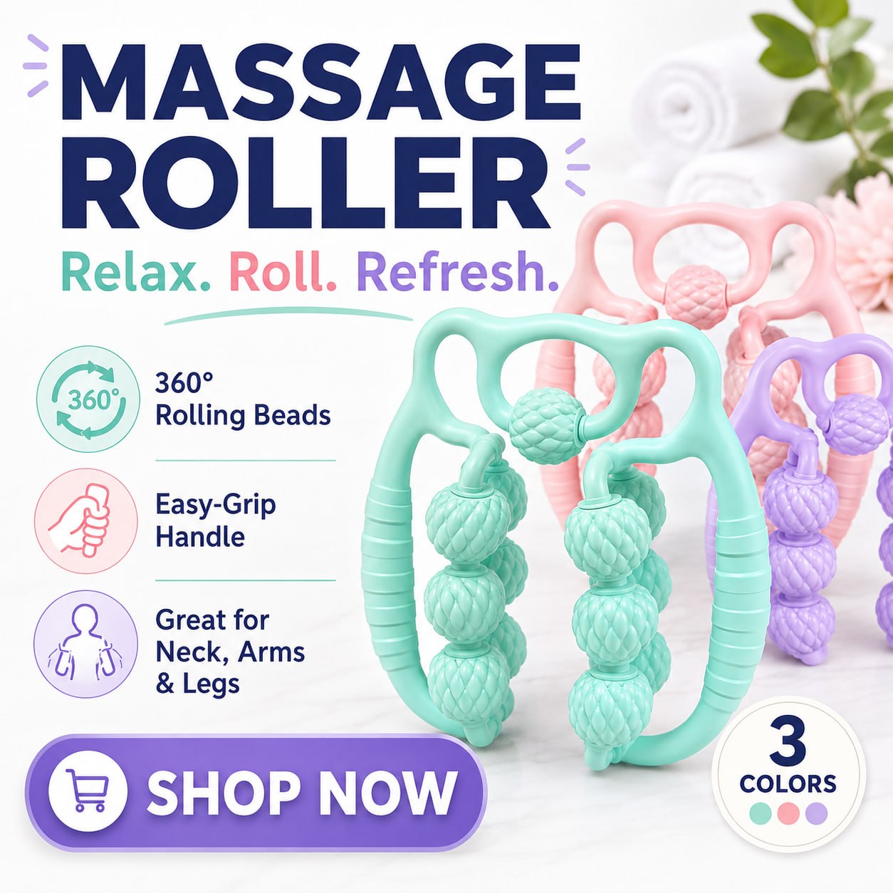 🔥Hot Deal Summer SALE OFF 50%🔥Double Row Roller Leg Clamp Massager - Image 1