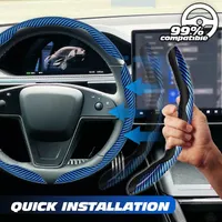🔥Last day of the limited-time 50% off sale!🔥Carbon Fiber Silicone Anti-Slip Car Steering Wheel Cover Universal Fit thumbnail 3