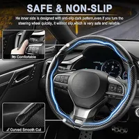 🔥Last day of the limited-time 50% off sale!🔥Carbon Fiber Silicone Anti-Slip Car Steering Wheel Cover Universal Fit thumbnail 21