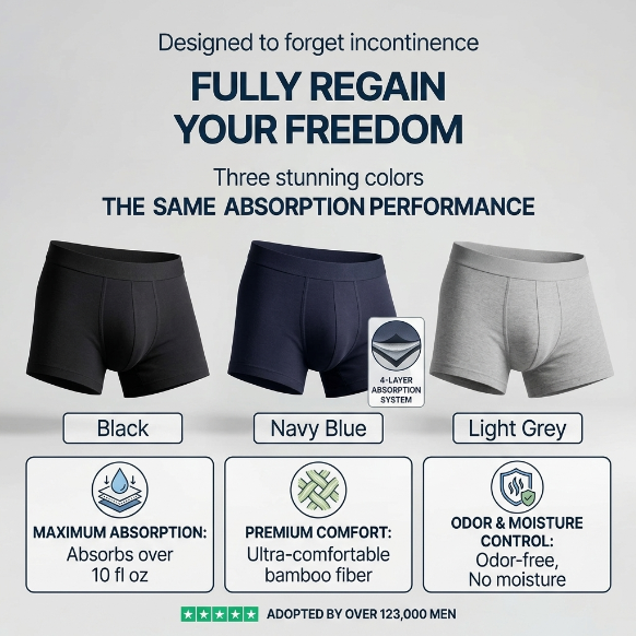 🎁 SALE OFF 60% ULTRA-ABSORBENT INCONTINENCE BOXER BRIEFS 💧  Look Like a Man. Feel Like Yourself Again. ⭐⭐⭐⭐⭐ thumbnail 4