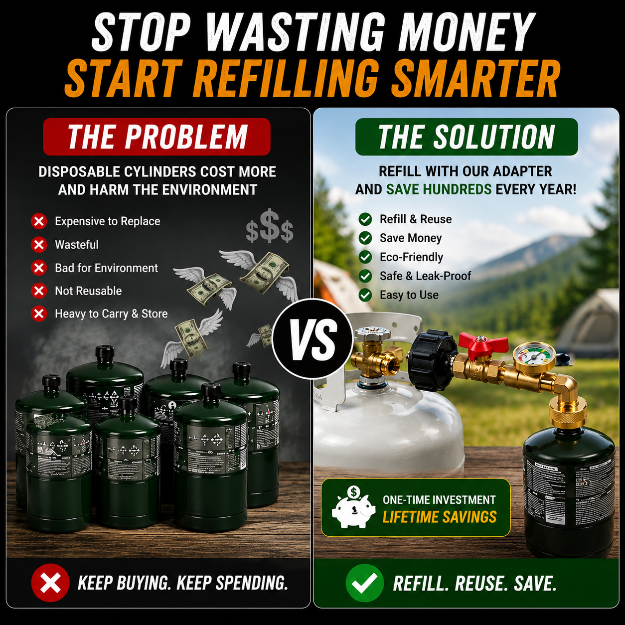 🔥 Summer Sale Upto 60% - Propane Refill Adapter