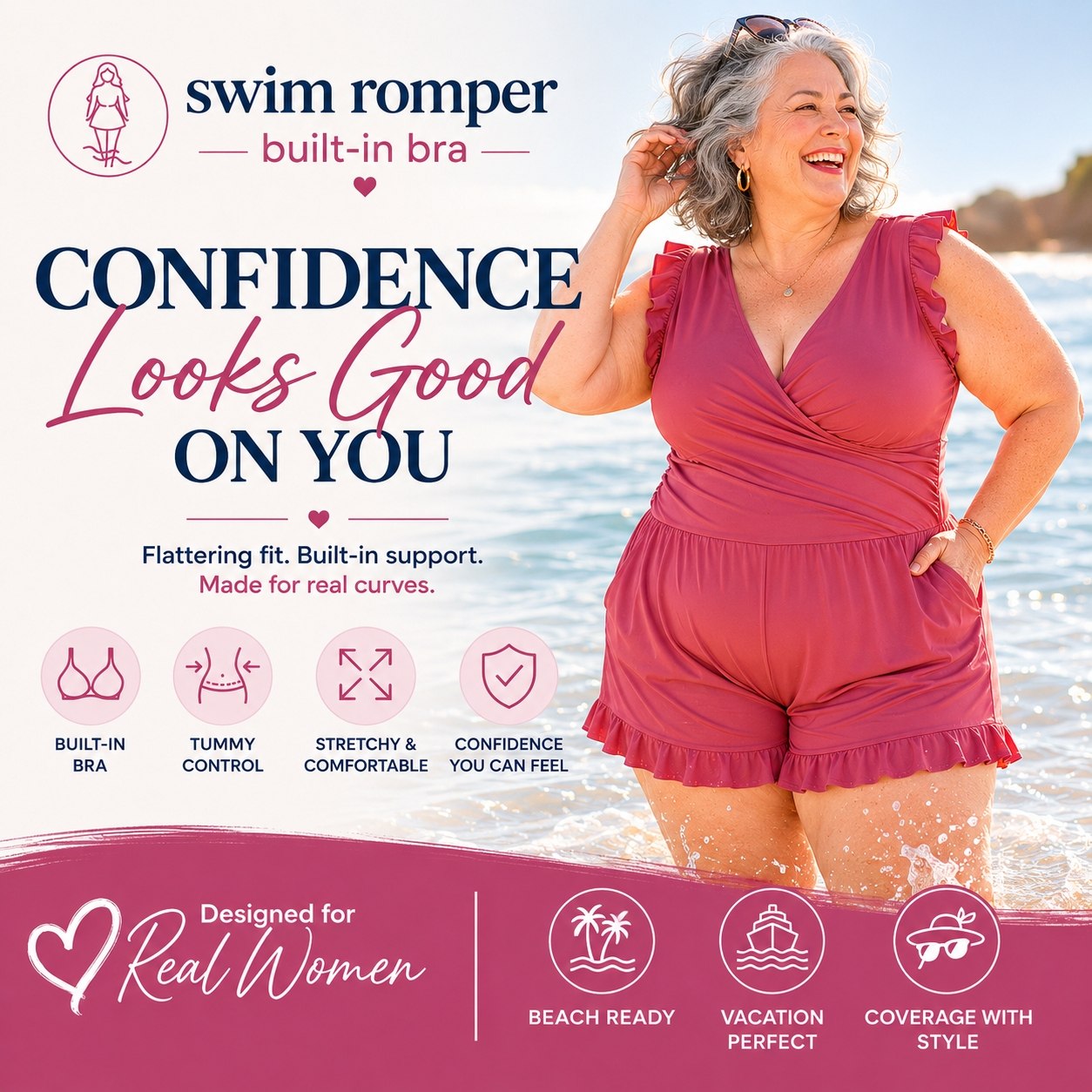 💥Last Day Promotion 49% OFF 💥Swim Romper Built-in Bra