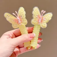 🔥🔥SALE OFF UP TO 50%🔥🔥 2Pcs Butterfly Elastic Rubber Bands Children Telephone Wire Hair thumbnail 9