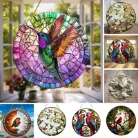 🔥🔥Mother-Days SALE OFF UP TO 50%🔥🔥 Hummingbird Stained Suncatcher Wall Acrylic Panel Window Home Room thumbnail 1
