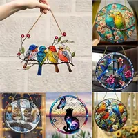 🔥🔥Mother-Days SALE OFF UP TO 50%🔥🔥 Hummingbird Stained Suncatcher Wall Acrylic Panel Window Home Room thumbnail 3