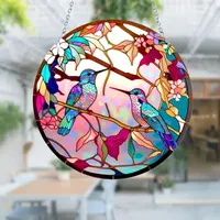 🔥🔥Mother-Days SALE OFF UP TO 50%🔥🔥 Hummingbird Stained Suncatcher Wall Acrylic Panel Window Home Room thumbnail 4