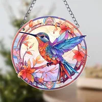 🔥🔥Mother-Days SALE OFF UP TO 50%🔥🔥 Hummingbird Stained Suncatcher Wall Acrylic Panel Window Home Room thumbnail 5