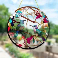 🔥🔥Mother-Days SALE OFF UP TO 50%🔥🔥 Hummingbird Stained Suncatcher Wall Acrylic Panel Window Home Room thumbnail 6