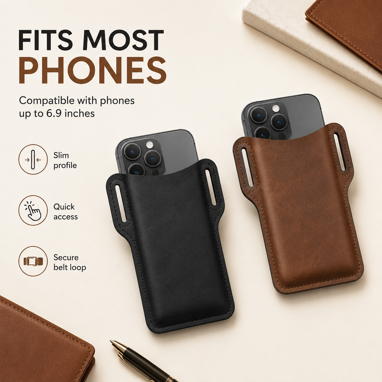 🔥 Limited Drops 🔥Summer Sale Up to 60% Premium Leather Phone Belt Holster thumbnail 3