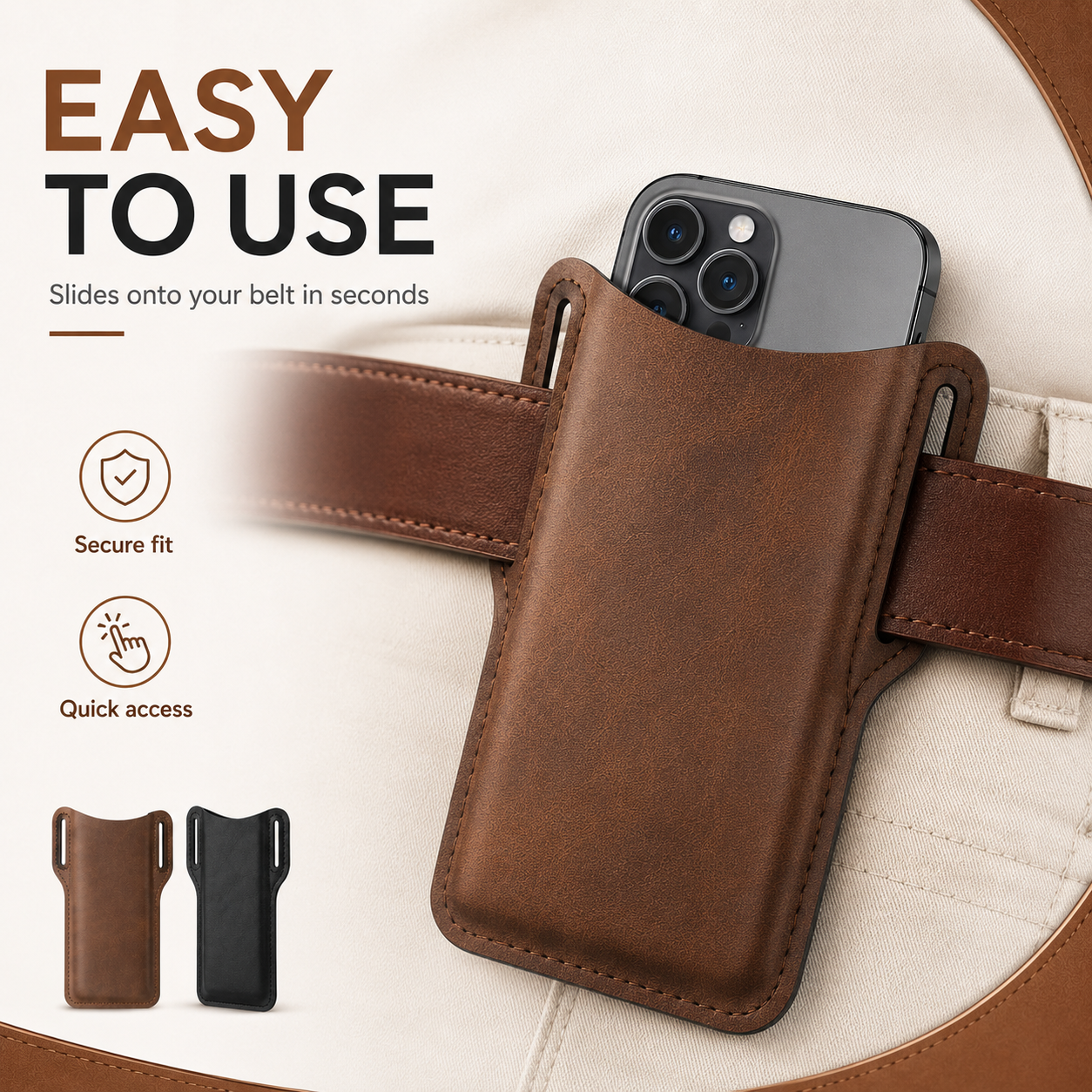 🔥 Limited Drops 🔥Summer Sale Up to 60% Premium Leather Phone Belt Holster thumbnail 5
