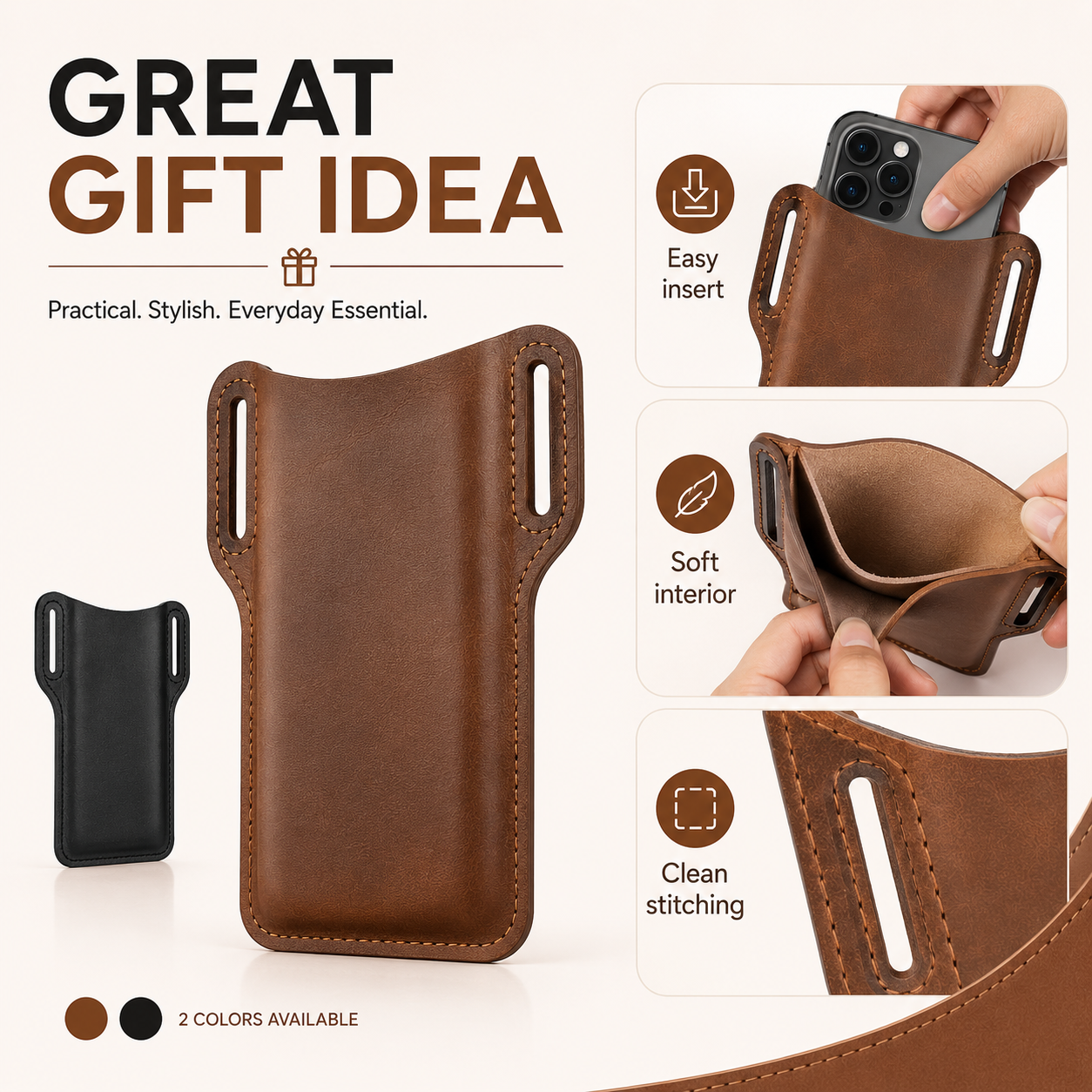 🔥 Limited Drops 🔥Summer Sale Up to 60% Premium Leather Phone Belt Holster thumbnail 7