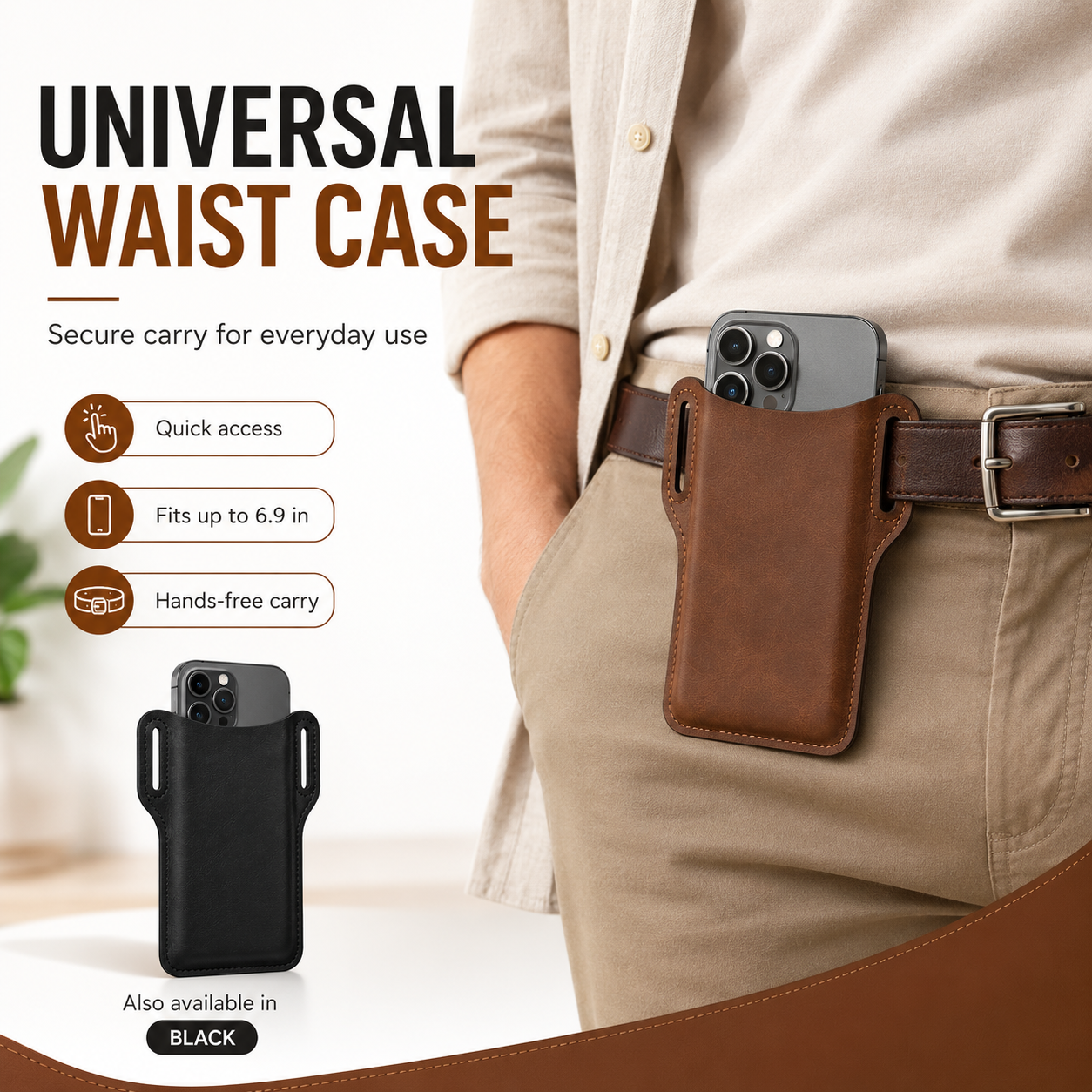 🔥 Limited Drops 🔥Summer Sale Up to 60% Premium Leather Phone Belt Holster thumbnail 6