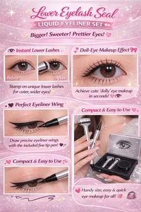 🔥🔥Mother's Day SALE OFF UP TO 60%🔥🔥Bottom Eyelashes Stamp Waterproof Long Lasting 2 In 1 Lower Liquid Eyeliner Pen thumbnail 2