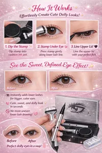 🔥🔥Mother's Day SALE OFF UP TO 60%🔥🔥Bottom Eyelashes Stamp Waterproof Long Lasting 2 In 1 Lower Liquid Eyeliner Pen thumbnail 3