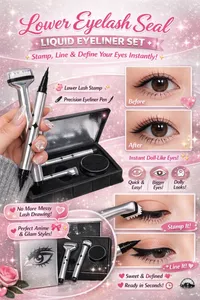 🔥🔥Mother's Day SALE OFF UP TO 60%🔥🔥Bottom Eyelashes Stamp Waterproof Long Lasting 2 In 1 Lower Liquid Eyeliner Pen thumbnail 4