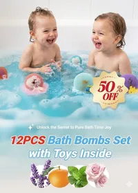🛁🐣Bath Bombs For Kids – 12 Pack With Surprise Toys Inside, Easter Basket Stuffers thumbnail 3