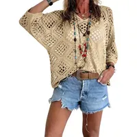 🔥🔥Hot Deal Summer SALE OFF UP TO 60%🔥🔥Inspired Beige Crochet Top with V-Neck thumbnail 10