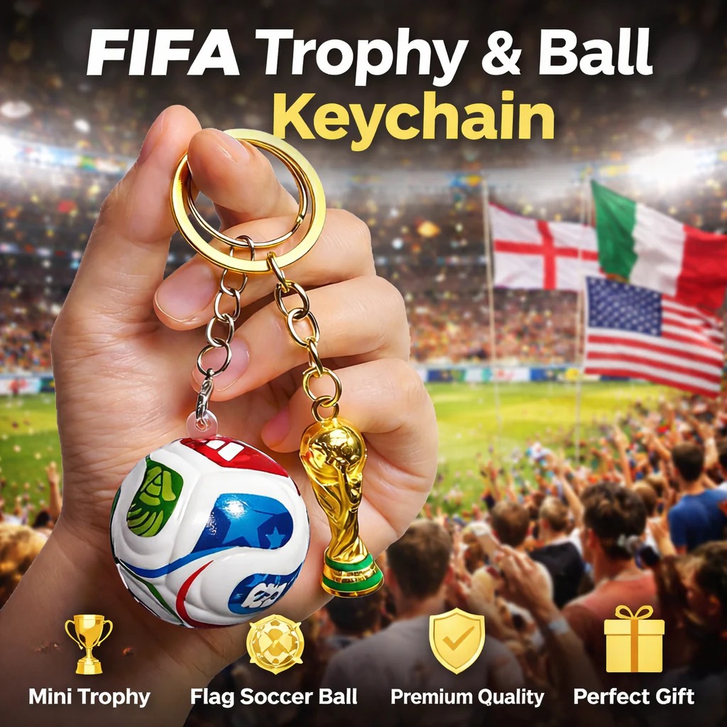 🔥Last Day 50% OFF⚽🏆 2026 FIFA World Cup FIFA Trophy & Ball Keychain thumbnail 2