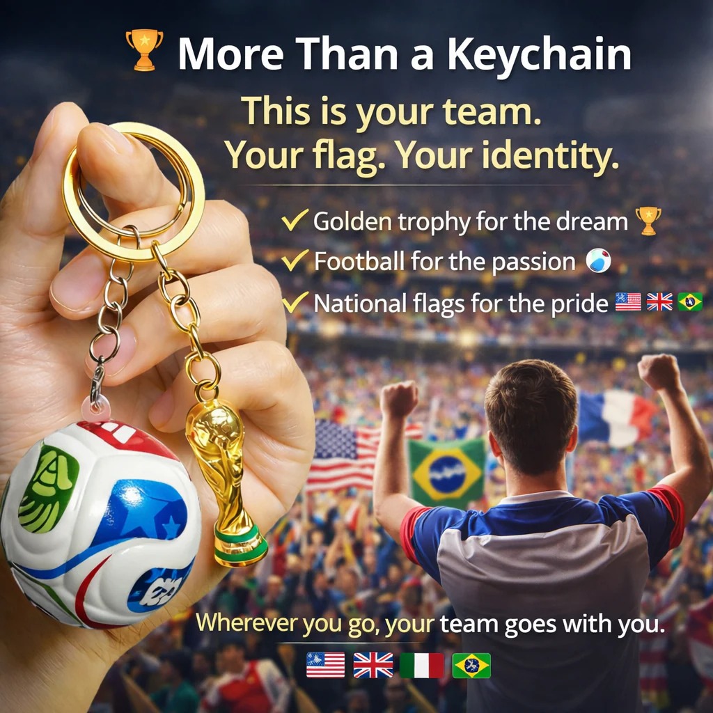 🔥Last Day 50% OFF⚽🏆 2026 FIFA World Cup FIFA Trophy & Ball Keychain thumbnail 4