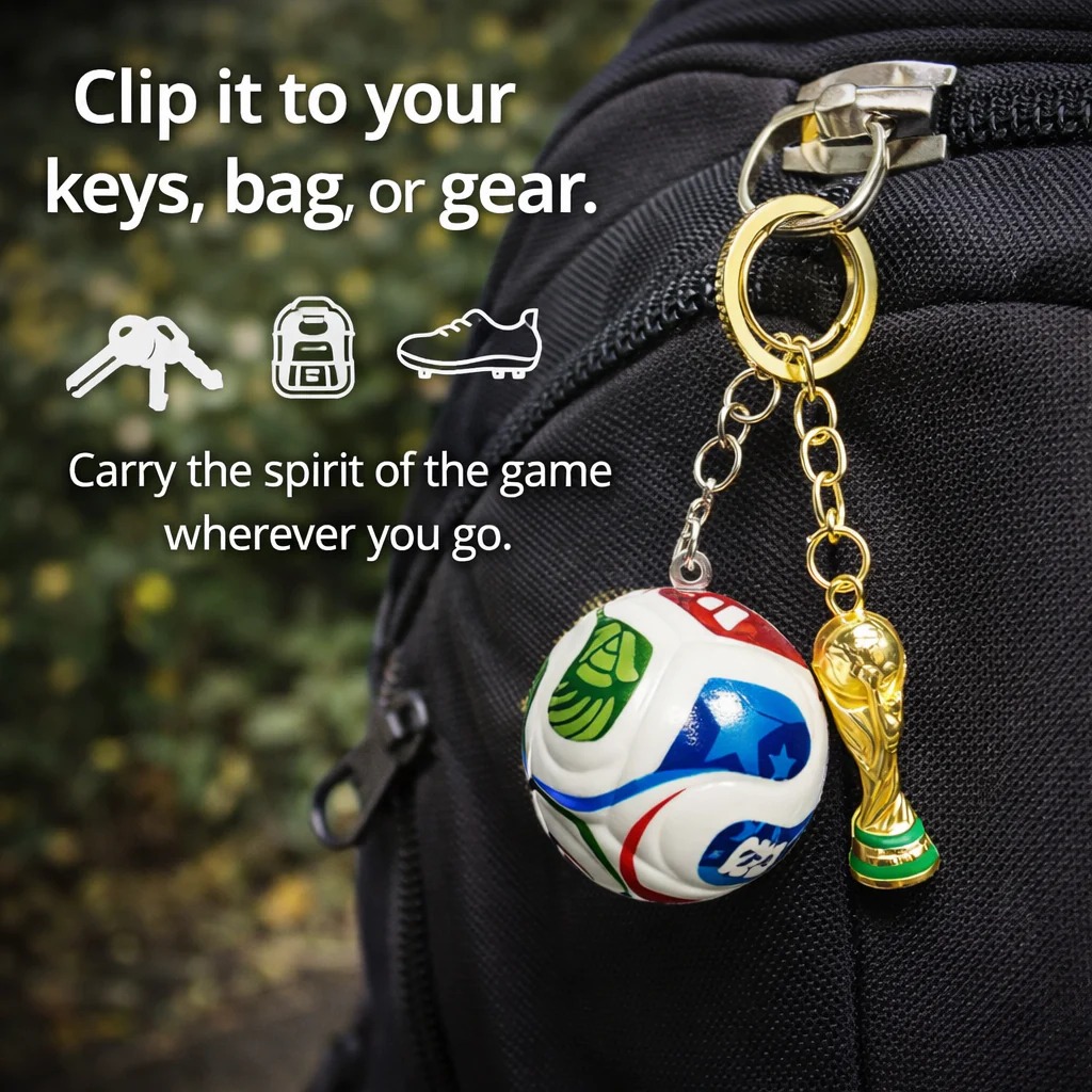 🔥Last Day 50% OFF⚽🏆 2026 FIFA World Cup FIFA Trophy & Ball Keychain thumbnail 5