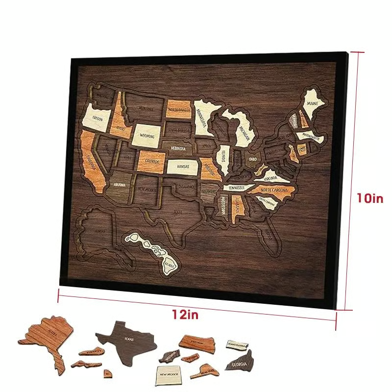 💥BIG SUMMER SALE💥 The Ultimate USA Road Trip Wooden Map Puzzle 🧩 thumbnail 2