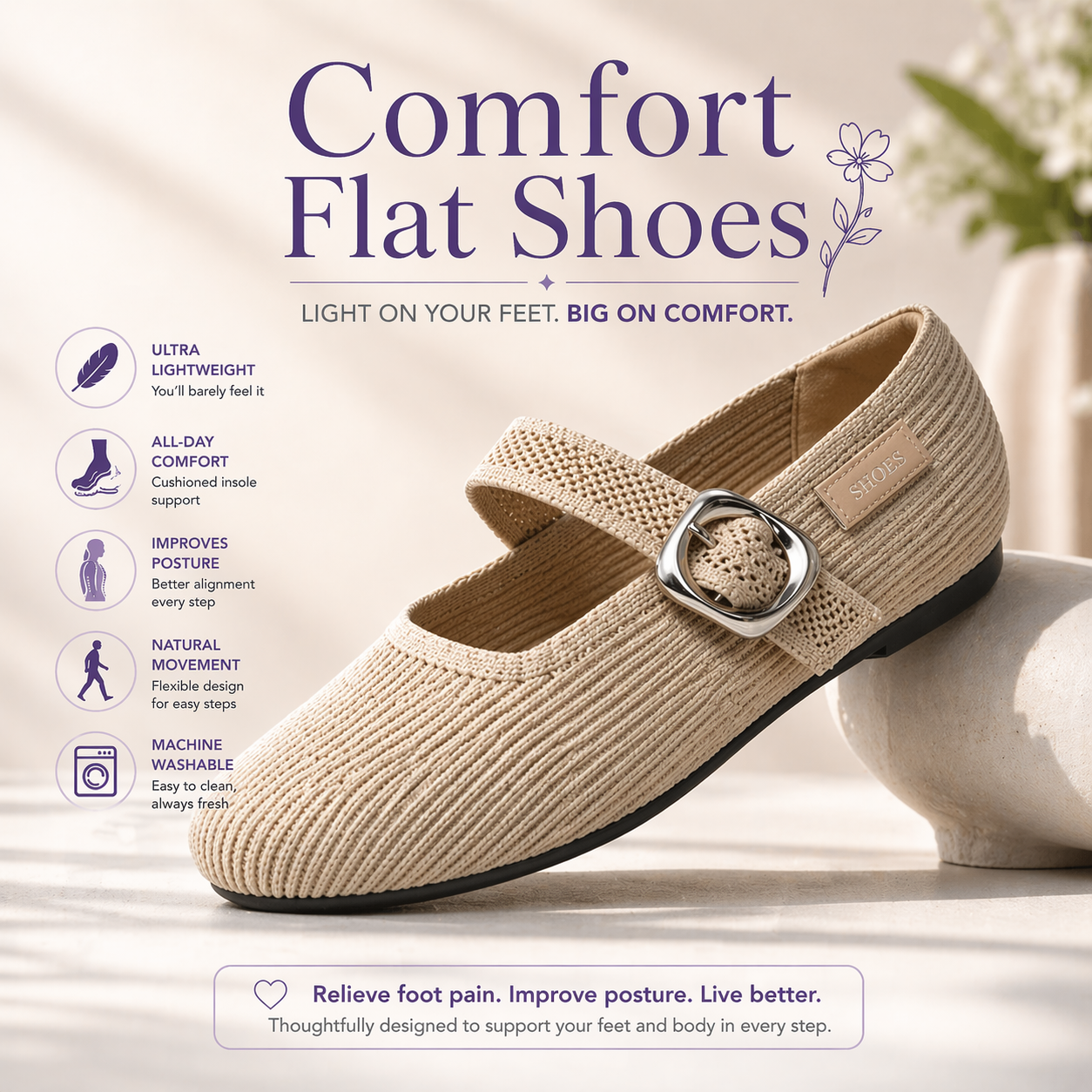 🔥🔥Hot Deal Summer SALE OFF UP TO 60%🔥🔥Comfort Flat Shoes For Women thumbnail 2