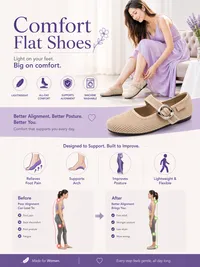 🔥🔥Hot Deal Summer SALE OFF UP TO 60%🔥🔥Comfort Flat Shoes For Women thumbnail 4