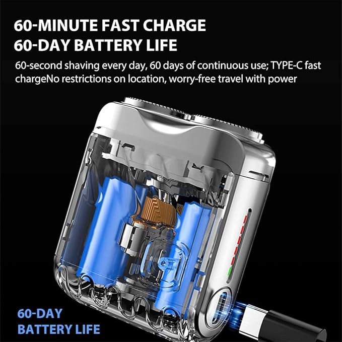 💥Portable Rotary Dual Ring Electric Shaver thumbnail 3