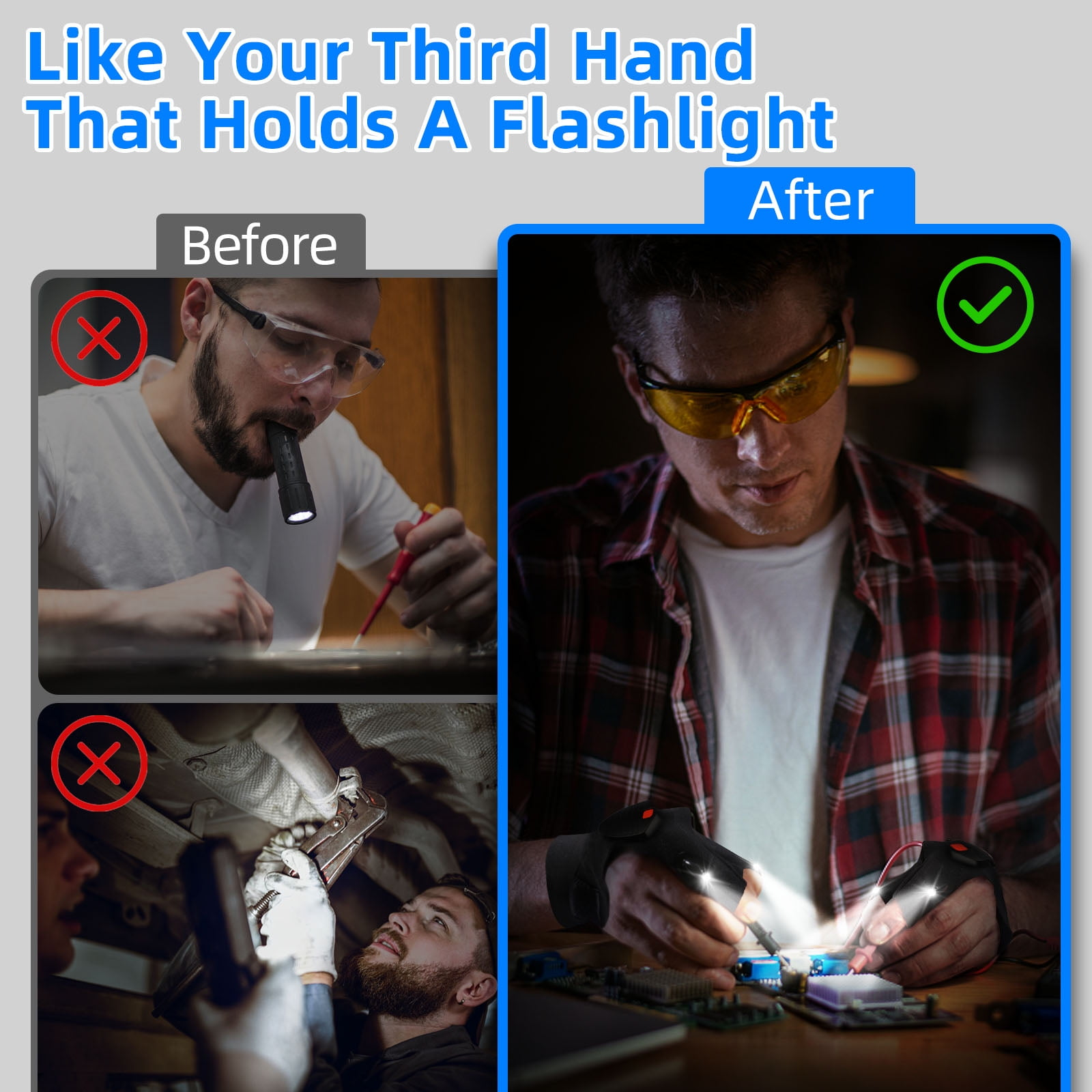 💥Make Dad Smile – Father’s Day 50% OFF❤️-LED Rechargeable Flashlight Gloves thumbnail 4