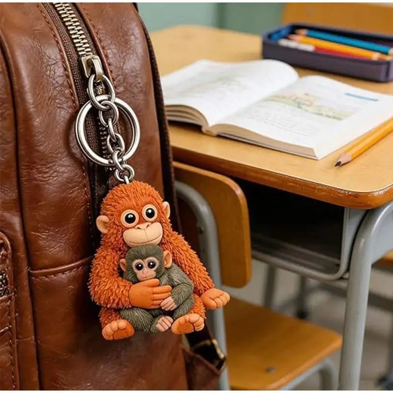 🐵 3D Viral Punch Monkey Keychain 💕🎁Emotional Gift for Animal Lovers, Family, Friends, Loved Ones thumbnail 6