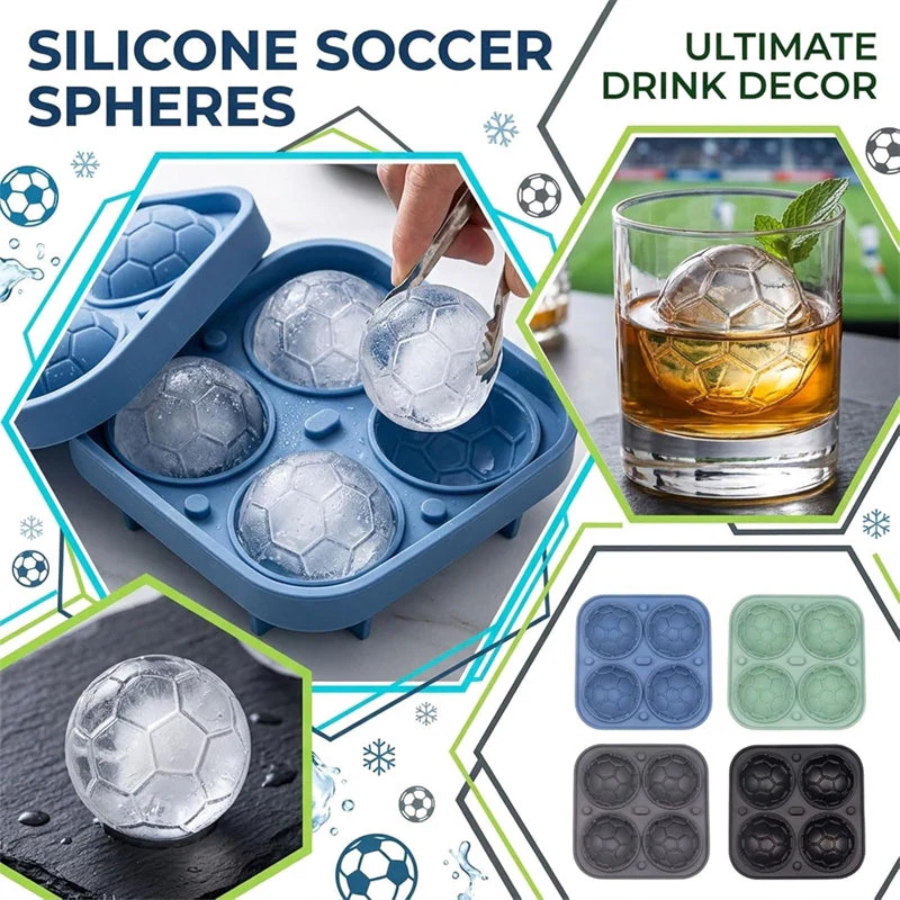 ⚽🔥 50% OFF Today | Silicone Soccer Ice Ball Mold – Cool Drinks, Game-Day Style thumbnail 2