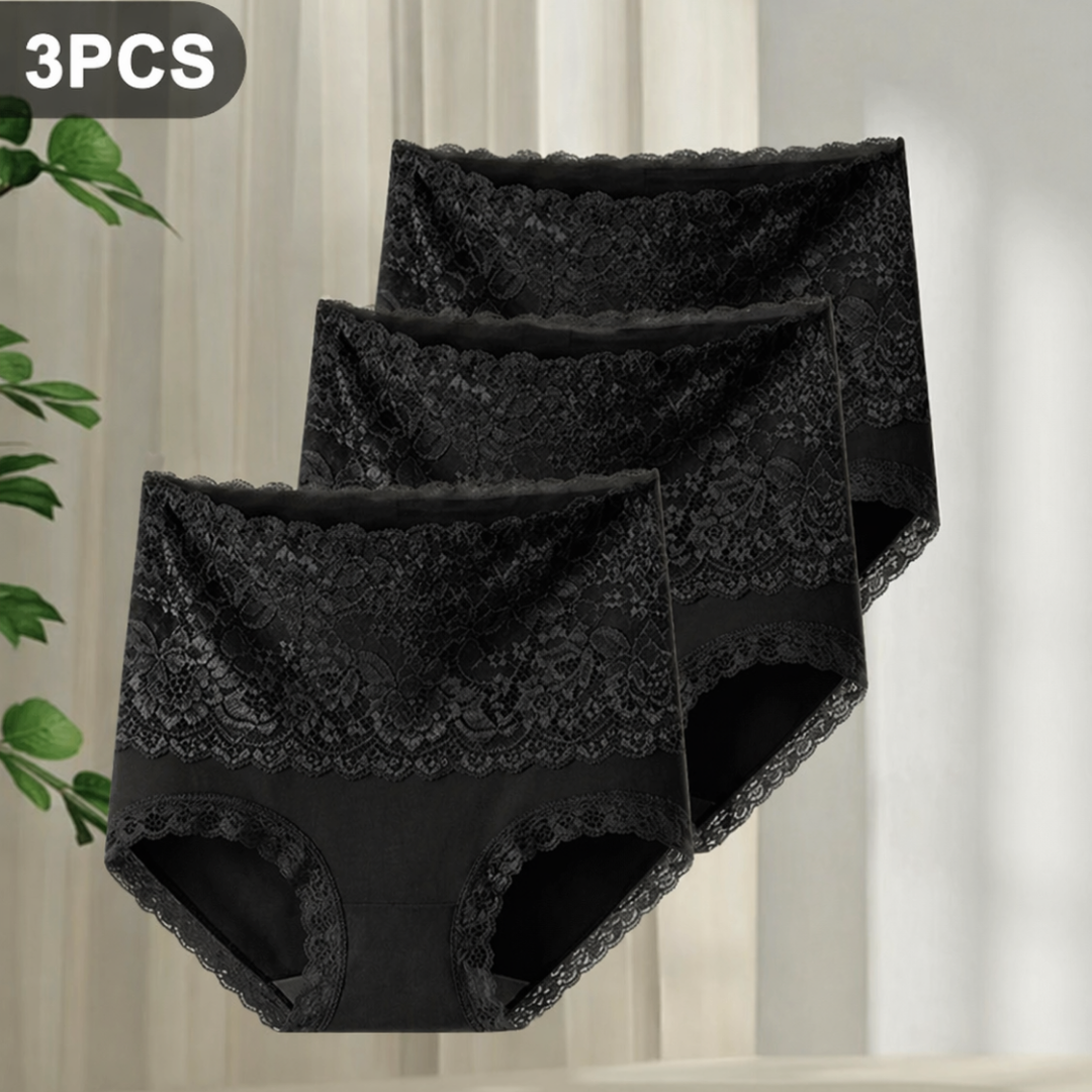 🔥Mother-Days SALE OFF UP TO 50%🔥Women's Floral Lace High Waist Hip Lifting Cotton Briefs (3 Pack / 6 Pack) - Image 1