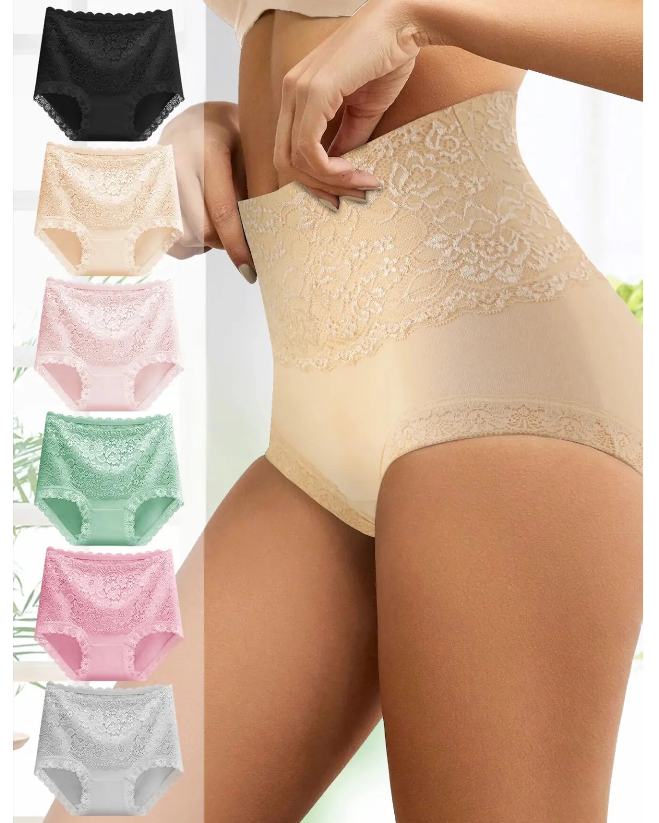 🔥Mother-Days SALE OFF UP TO 50%🔥Women's Floral Lace High Waist Hip Lifting Cotton Briefs (3 Pack / 6 Pack) thumbnail 14