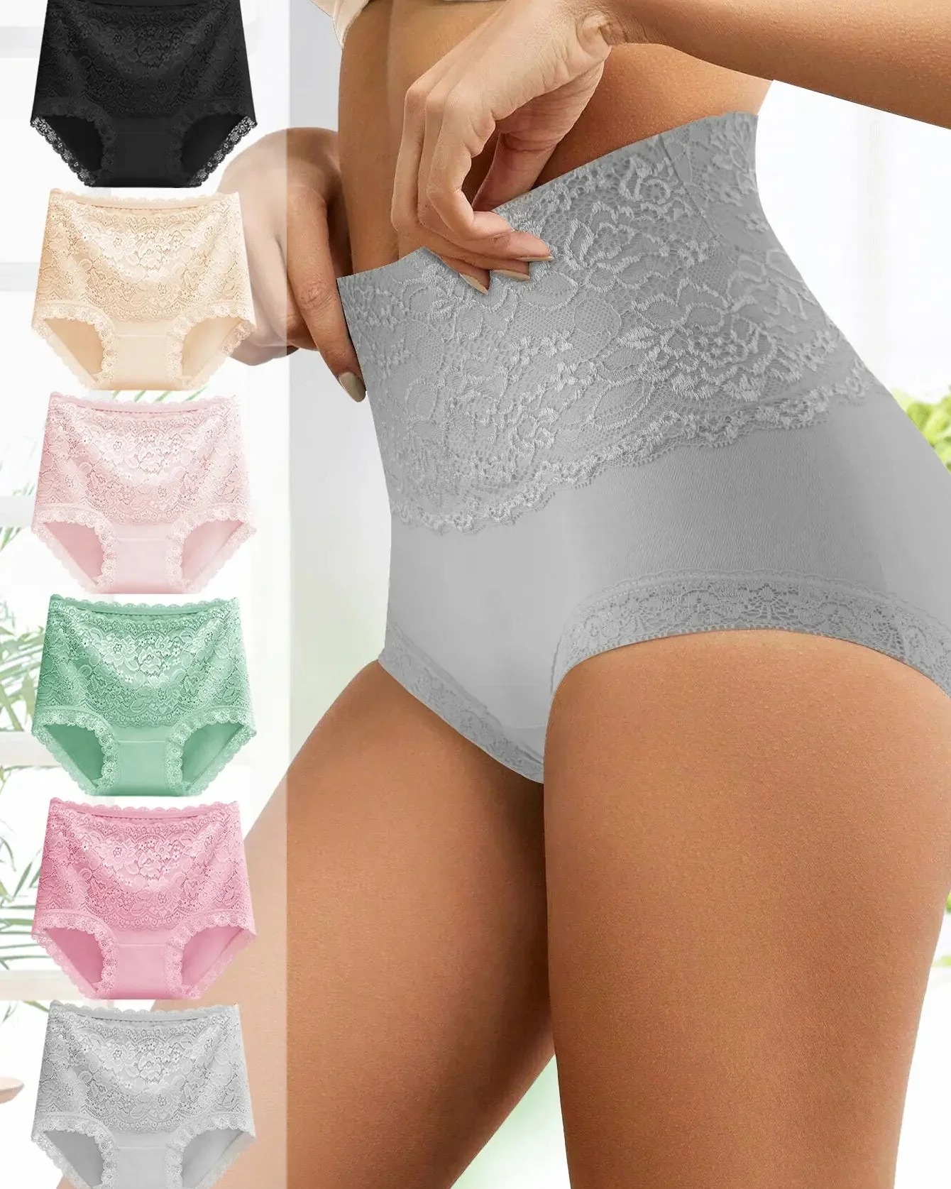 🔥Mother-Days SALE OFF UP TO 50%🔥Women's Floral Lace High Waist Hip Lifting Cotton Briefs (3 Pack / 6 Pack) thumbnail 13