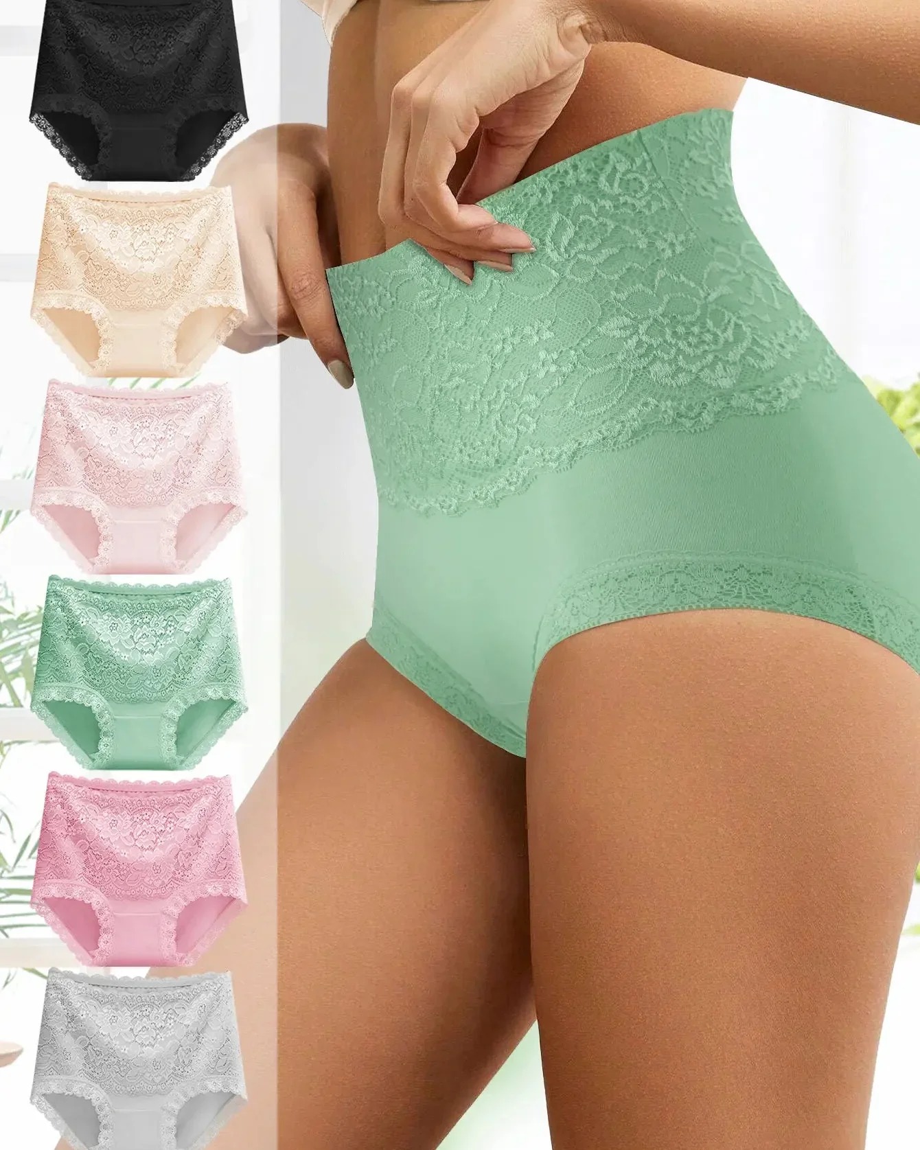 🔥Mother-Days SALE OFF UP TO 50%🔥Women's Floral Lace High Waist Hip Lifting Cotton Briefs (3 Pack / 6 Pack) thumbnail 16