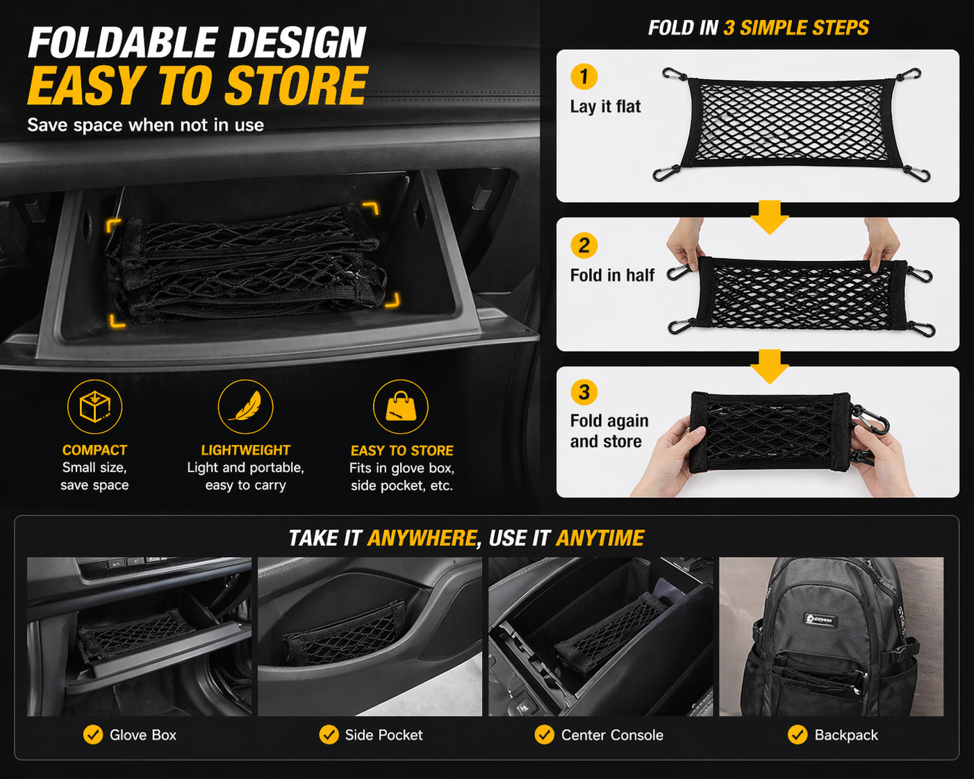 🔥🔥Hot Deal Summer SALE OFF UP TO 55%🔥🔥 Storage Net Pocket between Car Seats thumbnail 5