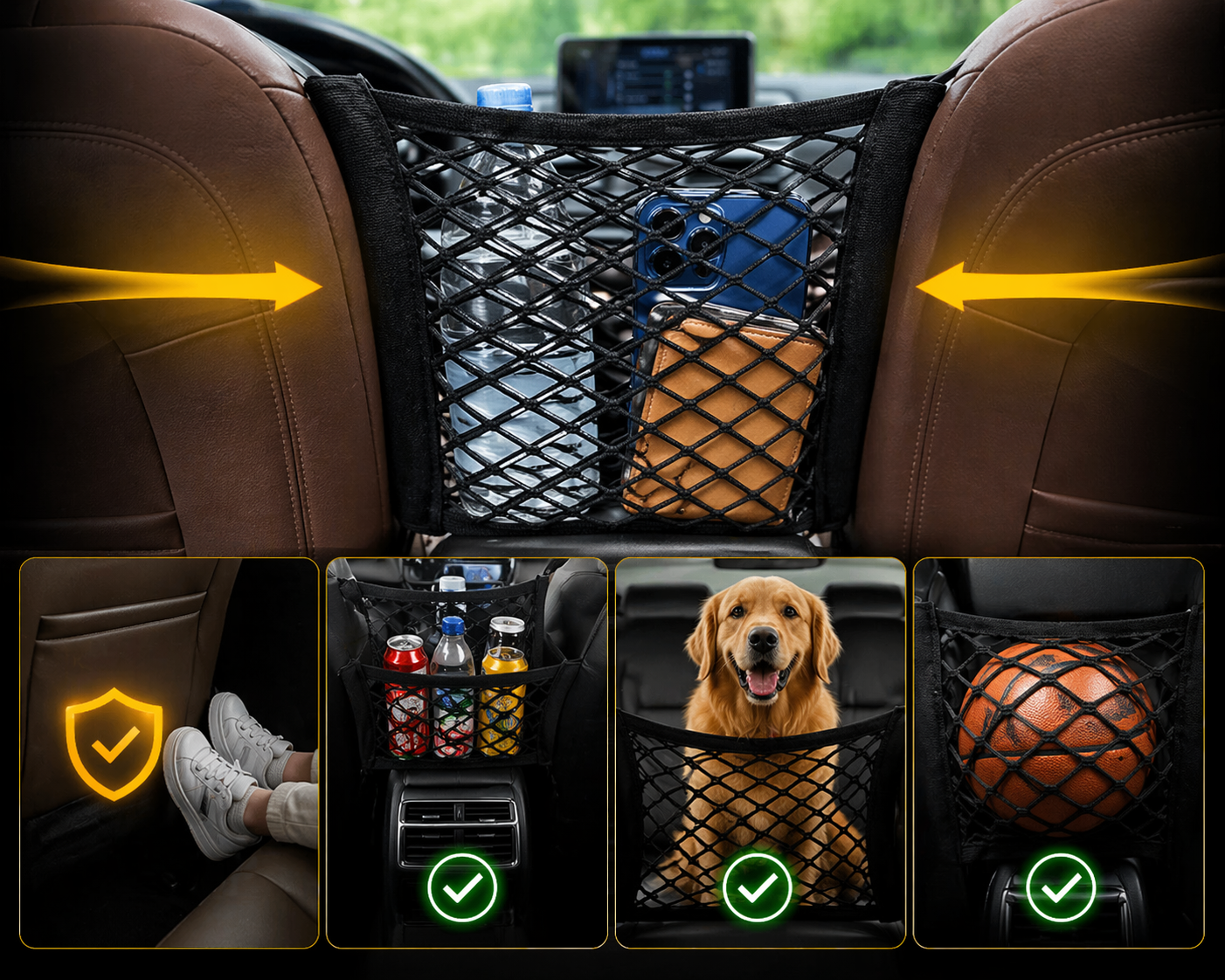 🔥🔥Hot Deal Summer SALE OFF UP TO 55%🔥🔥 Storage Net Pocket between Car Seats thumbnail 3