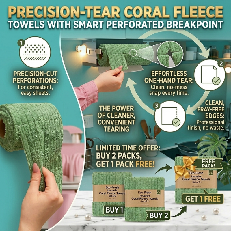 ✨BUY 2 GET 1 FREE✨ EcoWipe Anti-Bacteria Coral Fleece Kitchen Towels - Reusable & Super Absorbent thumbnail 8
