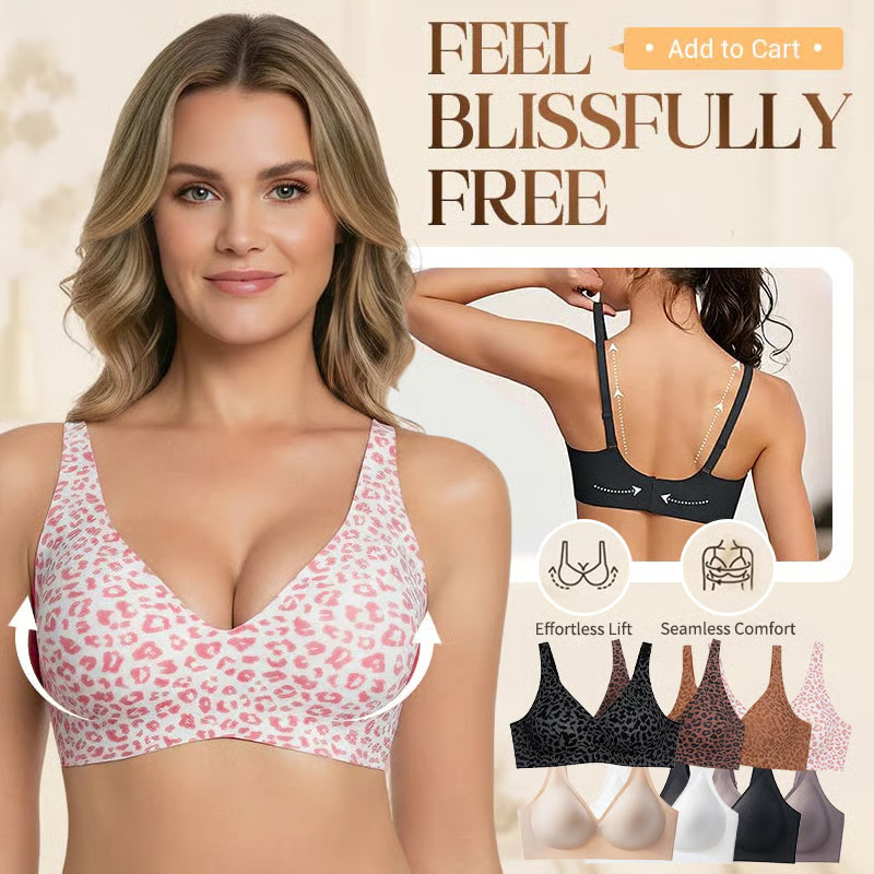 🏆LAST DAY SALE 50% OFF 🔥 Super Firming Leopard Print Jelly Bra | Women Wirefree Bras 👍No More Sagging Breasts thumbnail 2