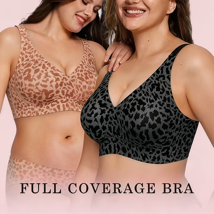 🏆LAST DAY SALE 50% OFF 🔥 Super Firming Leopard Print Jelly Bra | Women Wirefree Bras 👍No More Sagging Breasts thumbnail 3