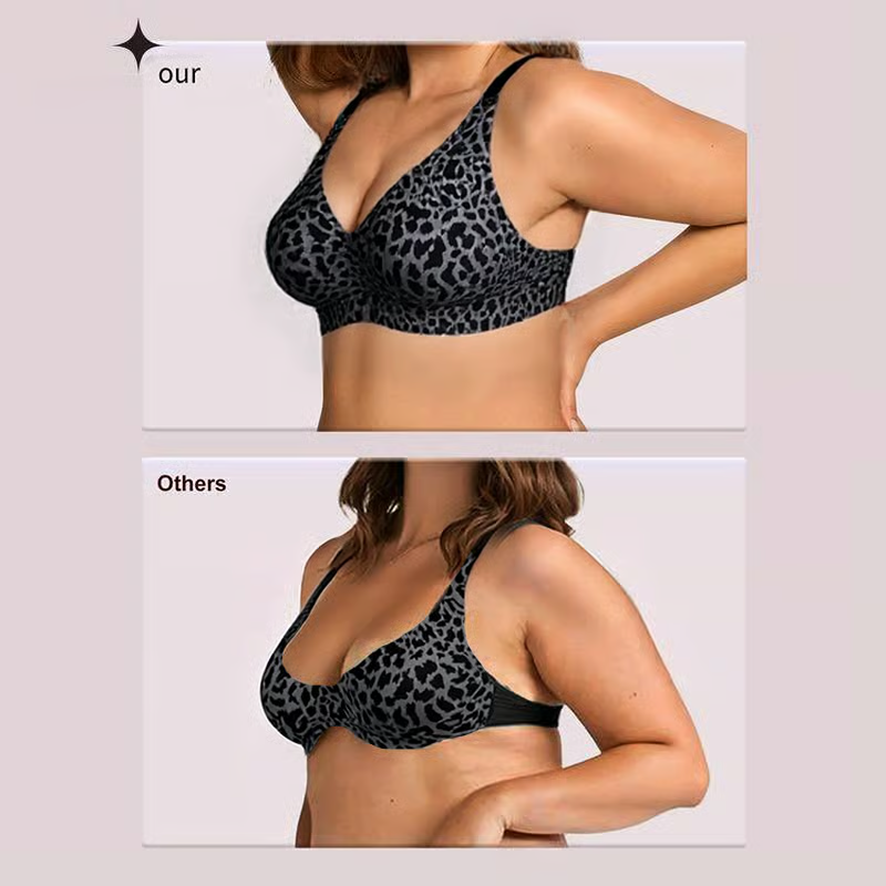 🏆LAST DAY SALE 50% OFF 🔥 Super Firming Leopard Print Jelly Bra | Women Wirefree Bras 👍No More Sagging Breasts thumbnail 7
