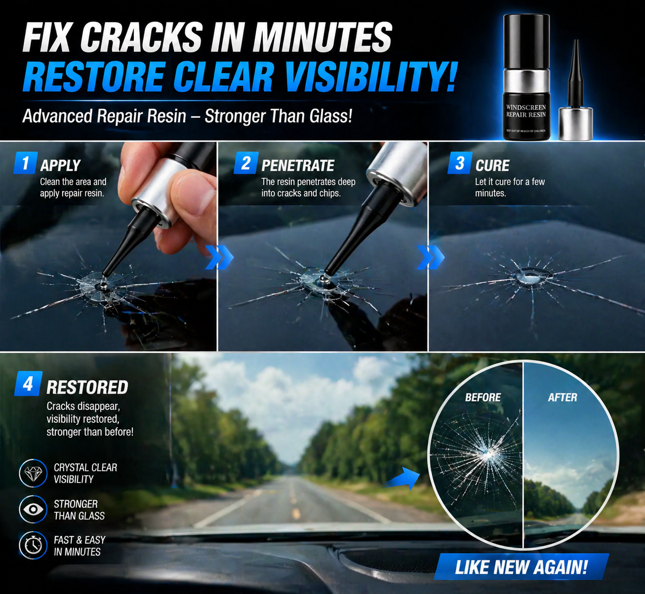 🔥🔥Hot Deal Summer SALE OFF UP TO 50%🔥🔥- Cracks Glass Repair Kit 🛠️ thumbnail 2