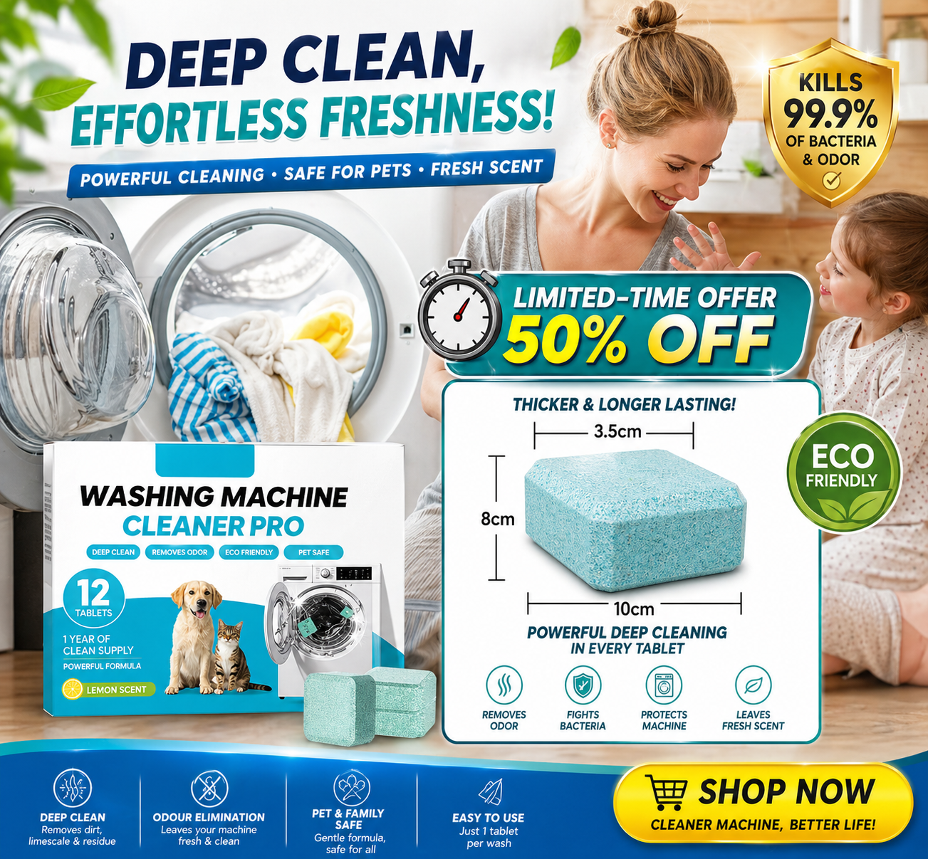 🔥 50% OFF Today Only | Washing Machine Cleaner Tablets 🧼✨ - Image 1