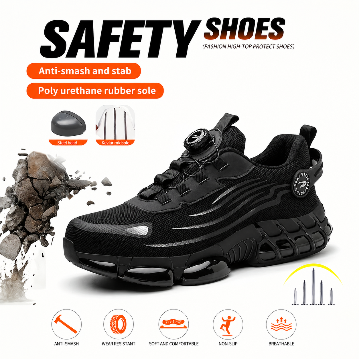 Men’s BOA Work Sneakers – Anti-Slip & Anti-Puncture Protection thumbnail 2