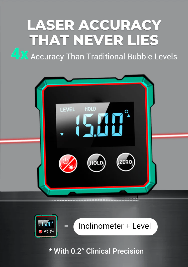 🔥🔥Hot Deal Summer SALE OFF UP TO 60%🔥💥Magnetic Digital Angle Finder with Electronic Laser thumbnail 6