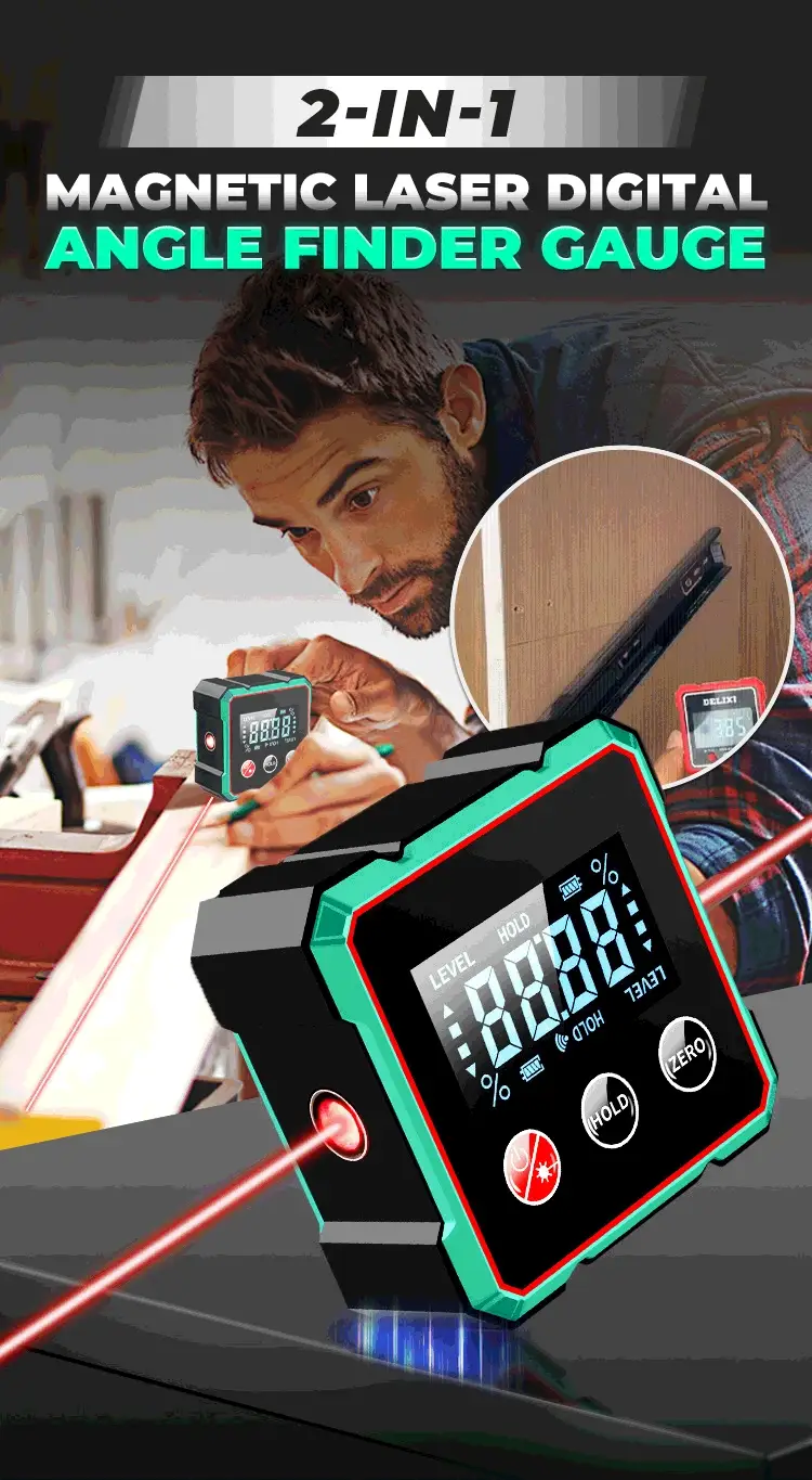 🔥🔥Hot Deal Summer SALE OFF UP TO 60%🔥💥Magnetic Digital Angle Finder with Electronic Laser thumbnail 2