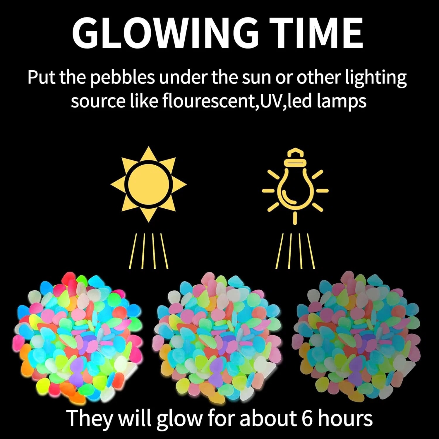 💥LAST DAY SALE 50%OFF💥🌈Colorful Glow-in-the-Dark Garden Stones thumbnail 5