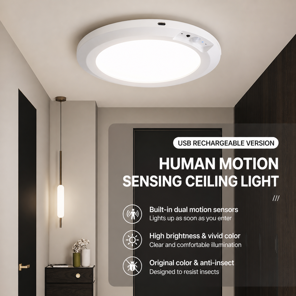 🔥🔥Hot Deal Summer SALE OFF UP TO 50%🔥🔥Motion Sensor Ceiling Light 💡💡 thumbnail 3