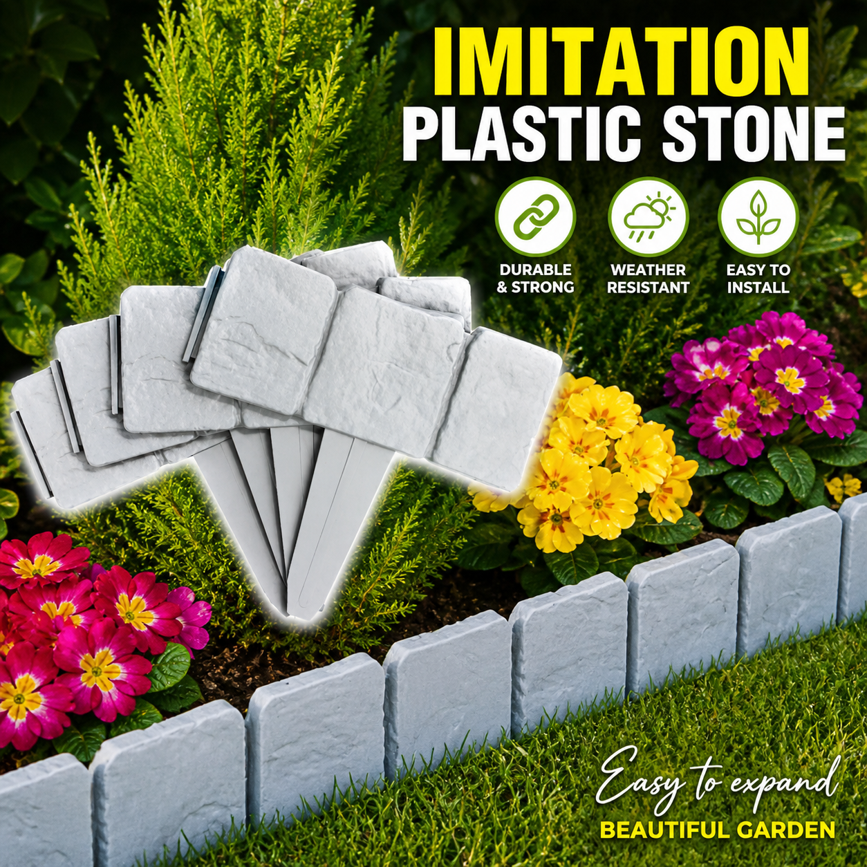 🔥 50% OFF Today | DIY Garden Edging Border Stones 🌿 thumbnail 5
